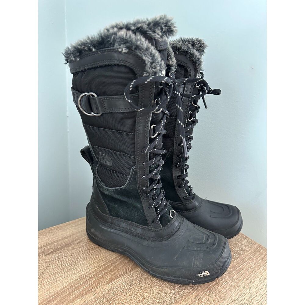 The North Face Shellista Boot size 5.5 Women's Black Suede Leather Waterproof